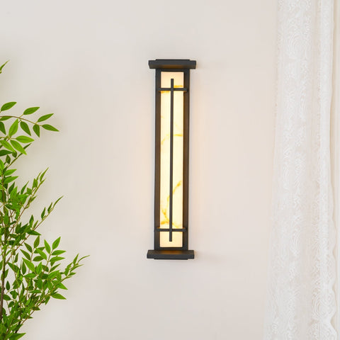 Alabaster-Effect LED Outdoor Wall Light for Garden Path Lighting