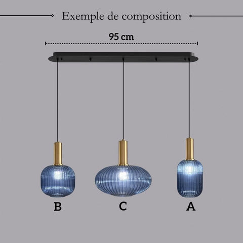 Vintage Tinted Glass Pendant Light for Kitchens and Dining Rooms
