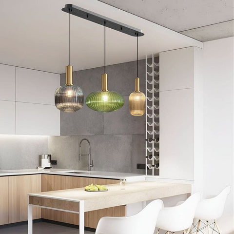 Vintage Tinted Glass Pendant Light for Kitchens and Dining Rooms