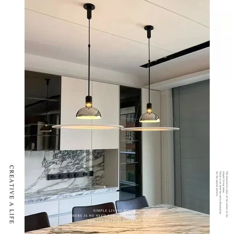 Indirect LED Disc Pendant Light for Modern Dining and Living Rooms