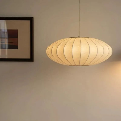 Japandi Silk Pendant Light for Calm Dining Rooms and Living Spaces