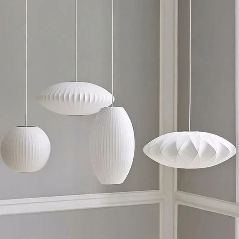Japandi Silk Pendant Light for Calm Dining Rooms and Living Spaces