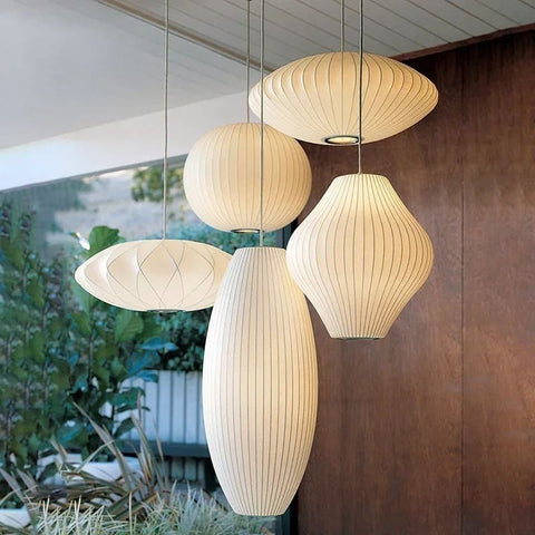 Japandi Silk Pendant Light for Calm Dining Rooms and Living Spaces