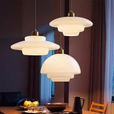 Opal Glass Pendant Light for Nordic Dining Rooms and Reading Corners