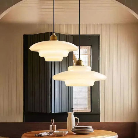 Opal Glass Pendant Light for Nordic Dining Rooms and Reading Corners
