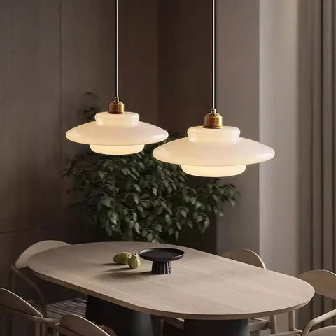 Opal Glass Pendant Light for Nordic Dining Rooms and Reading Corners