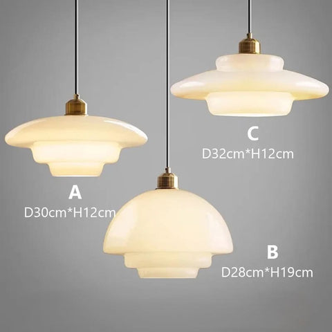 Opal Glass Pendant Light for Nordic Dining Rooms and Reading Corners
