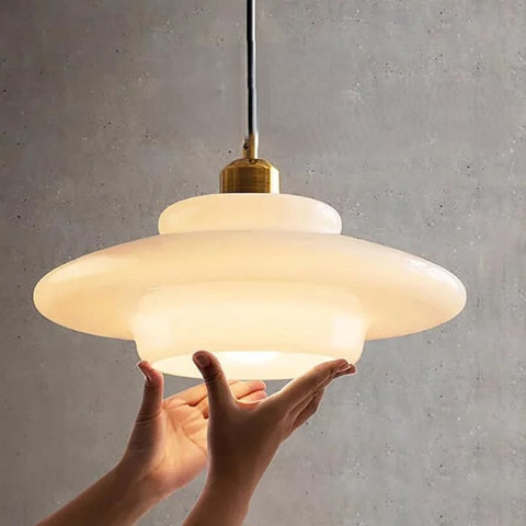 Opal Glass Pendant Light for Nordic Dining Rooms and Reading Corners