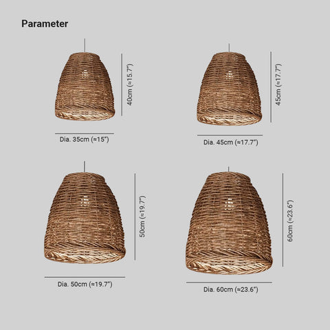 Handwoven Rattan Pendant Light for Dining Room and Bedroom Lighting