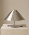 Rechargeable Metal Table Lamp with Touch Dimming and Cone Shade — product view