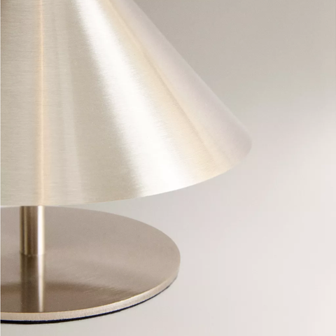 Rechargeable Metal Table Lamp with Touch Dimming and Cone Shade — product view