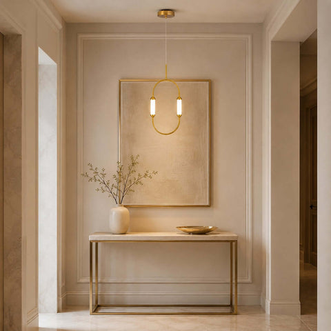 Minimalist LED Chandelier with Curved Linear for Living Room