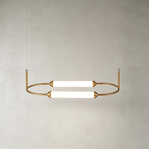 Minimalist LED Chandelier with Curved Linear for Living Room