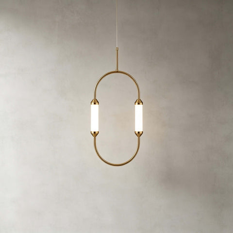Minimalist LED Chandelier with Curved Linear for Living Room