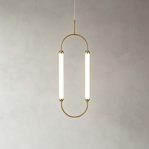 Minimalist LED Chandelier with Curved Linear for Living Room