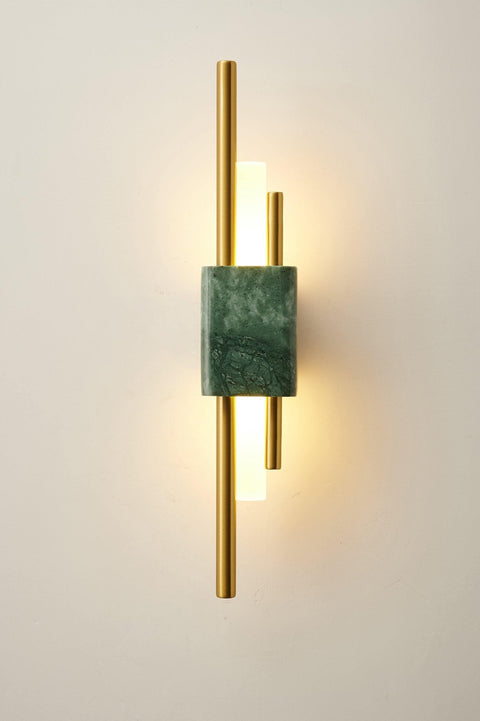 Wall Sconce with Marble Center and Asymmetric LED Light Bars