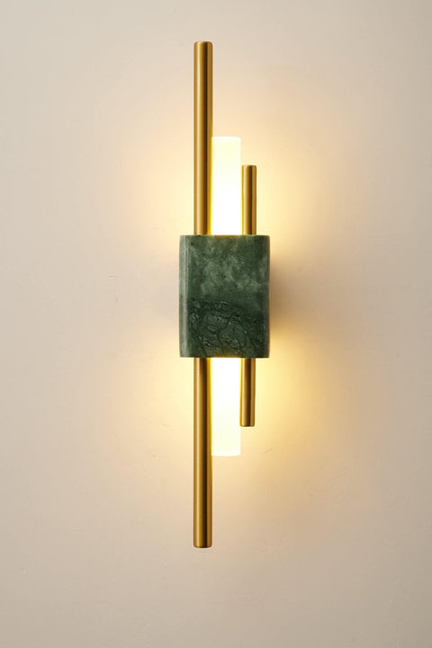 Wall Sconce with Marble Center and Asymmetric LED Light Bars
