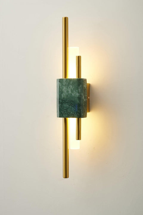 Wall Sconce with Marble Center and Asymmetric LED Light Bars
