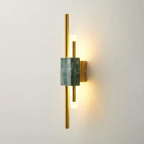 Wall Sconce with Marble Center and Asymmetric LED Light Bars