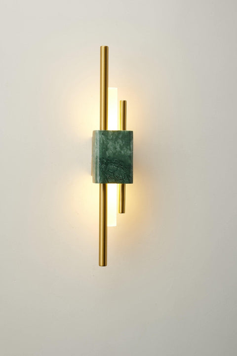 Wall Sconce with Marble Center and Asymmetric LED Light Bars