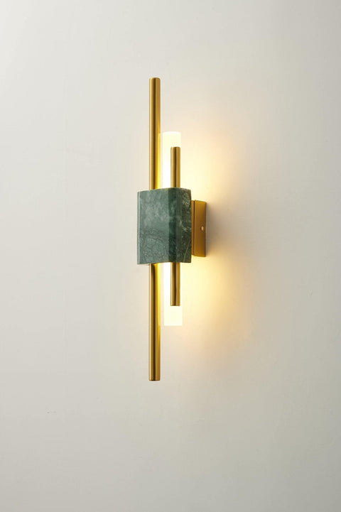 Wall Sconce with Marble Center and Asymmetric LED Light Bars