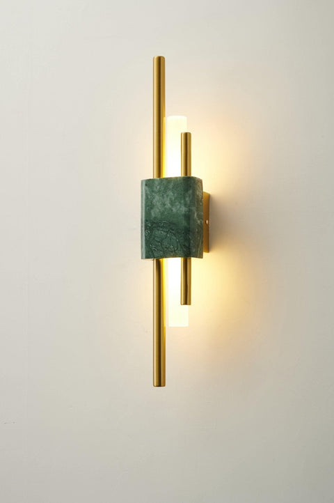Wall Sconce with Marble Center and Asymmetric LED Light Bars