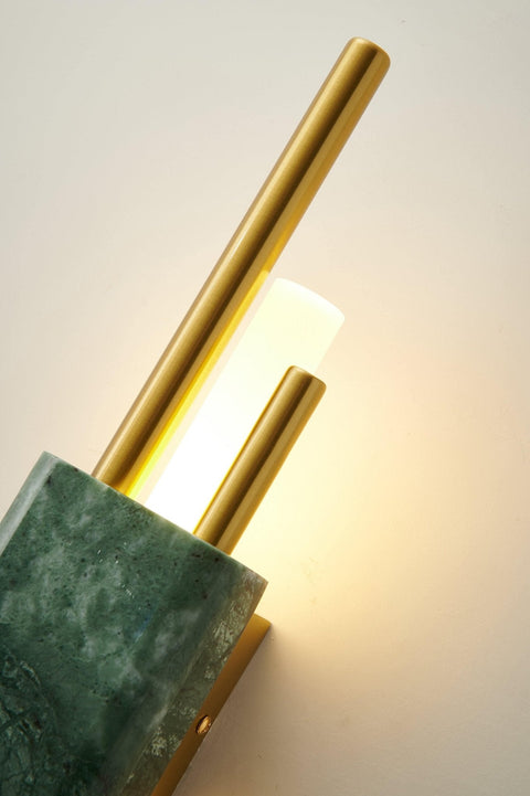 Wall Sconce with Marble Center and Asymmetric LED Light Bars