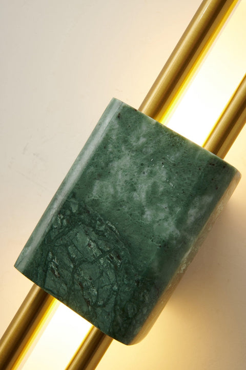 Wall Sconce with Marble Center and Asymmetric LED Light Bars