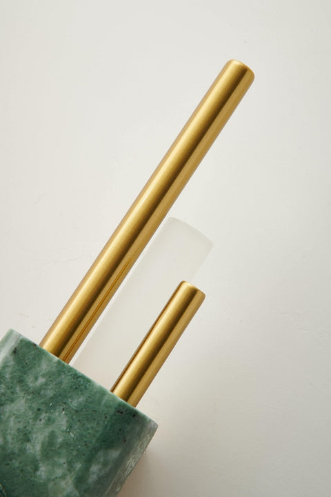 Wall Sconce with Marble Center and Asymmetric LED Light Bars