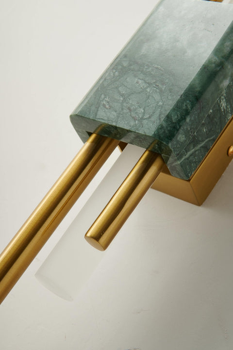 Wall Sconce with Marble Center and Asymmetric LED Light Bars
