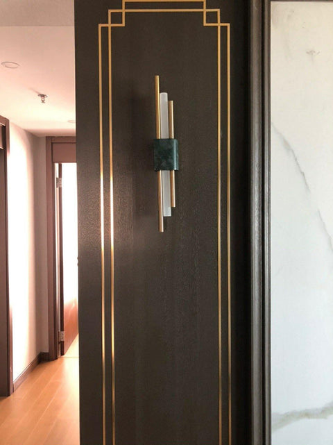 Wall Sconce with Marble Center and Asymmetric LED Light Bars