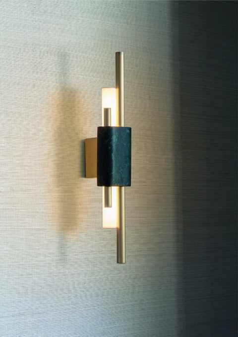 Wall Sconce with Marble Center and Asymmetric LED Light Bars