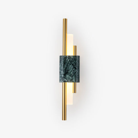 Wall Sconce with Marble Center and Asymmetric LED Light Bars