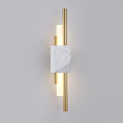 Wall Sconce with Marble Center and Asymmetric LED Light Bars