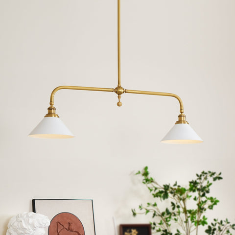 Vintage Two-Light Pendant Fixture for Kitchen Islands and Dining Rooms