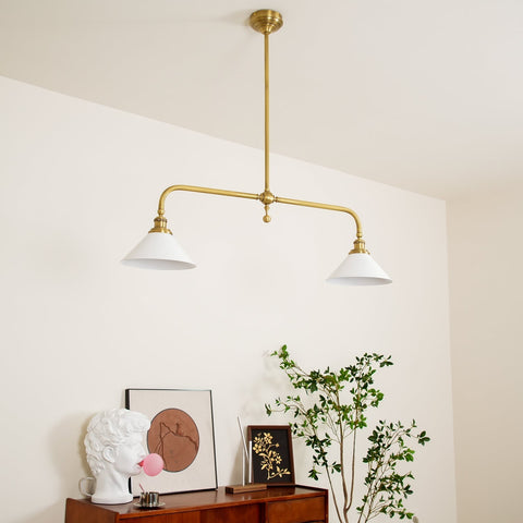 Vintage Two-Light Pendant Fixture for Kitchen Islands and Dining Rooms