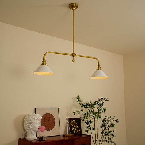 Vintage Two-Light Pendant Fixture for Kitchen Islands and Dining Rooms