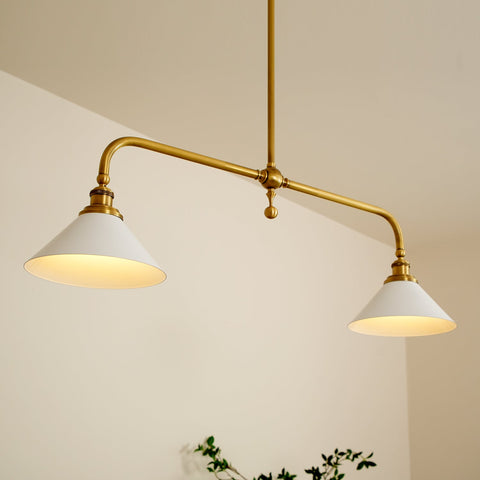 Vintage Two-Light Pendant Fixture for Kitchen Islands and Dining Rooms