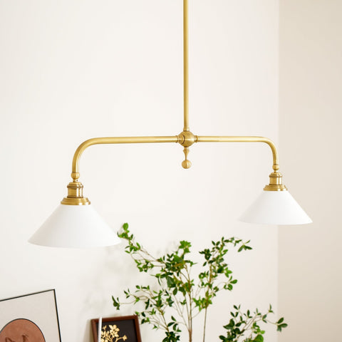 Vintage Two-Light Pendant Fixture for Kitchen Islands and Dining Rooms