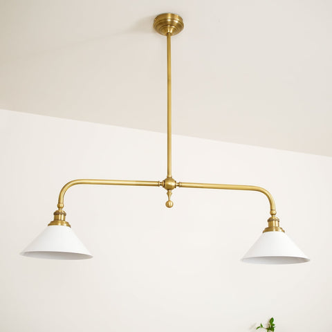 Vintage Two-Light Pendant Fixture for Kitchen Islands and Dining Rooms
