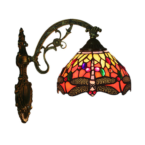 Tiffany Dragonfly Glass Shade Wall Lamp