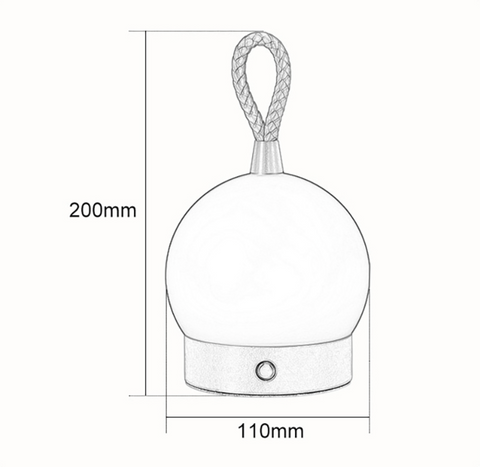 Cordless LED Globe Lamp with Carry Loop, Touch Dimming and USB Charge