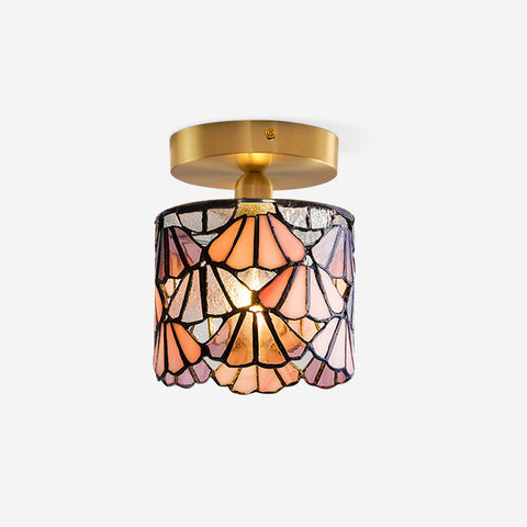 Stained Glass Flush Mount Ceiling Light for Living Rooms and Dining Areas