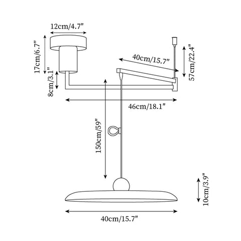 Adjustable Disc Pendant Ceiling Light