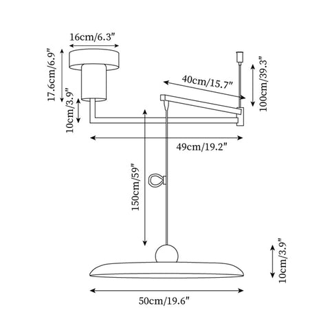 Adjustable Disc Pendant Ceiling Light