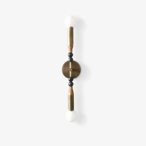 Toam Wall Lamp with Marble Beads and Antique Brass Frame