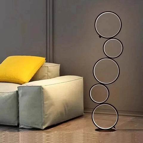 Five-Ring LED Floor Lamp with Touch Control — product view