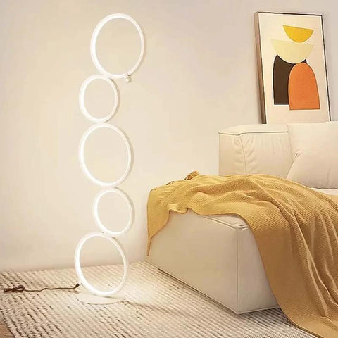 Five-Ring LED Floor Lamp with Touch Control — product view