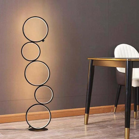 Five-Ring LED Floor Lamp with Touch Control — product view