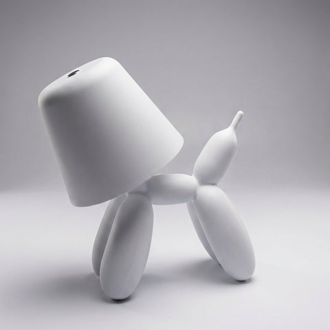 Sculptural Balloon Dog Table Lamp with Touch Control and Rechargeable LED Lighting